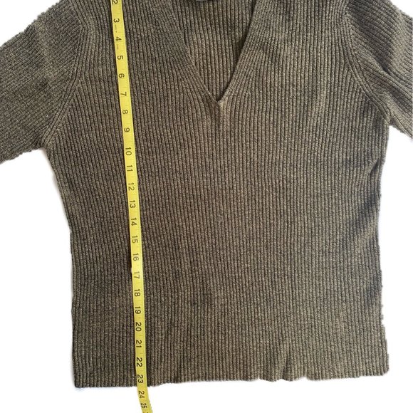 White Stag Ribbed V-Neck Long Sleeve Sweater Women’s Size Large - Picture 6 of 10